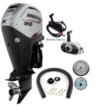 90HP Mariner F90EXLPT Command Thrust Long Shaft Power Trim EFi 4 Stroke Remote Control Outboard Motor  !! CLEARANCE SALE !! image