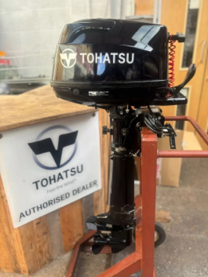 6HP TOHATSU Long 20" Shaft Sail Pro 4 Stroke Outboard 2019 Serviced 12V Charging image