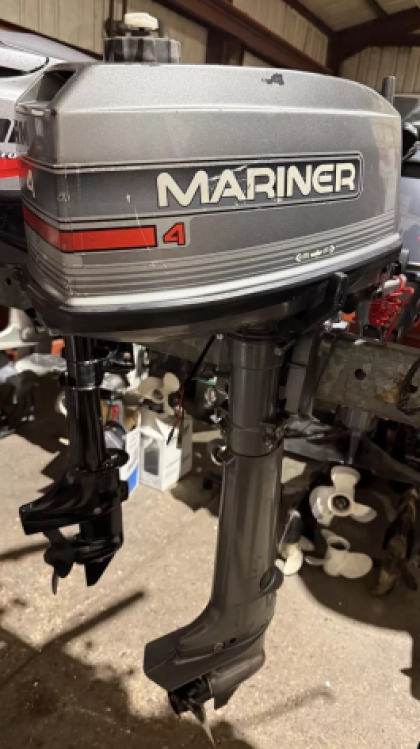 4HP MARINER Sailmate LONG SHAFT 2 Stroke Outboard with Sail Drive Propeller 12v Charging image