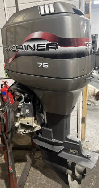 MARINER 75HP 2 Stroke Oil Injected Power Trim Outboard Fully Serviced with Remotes image