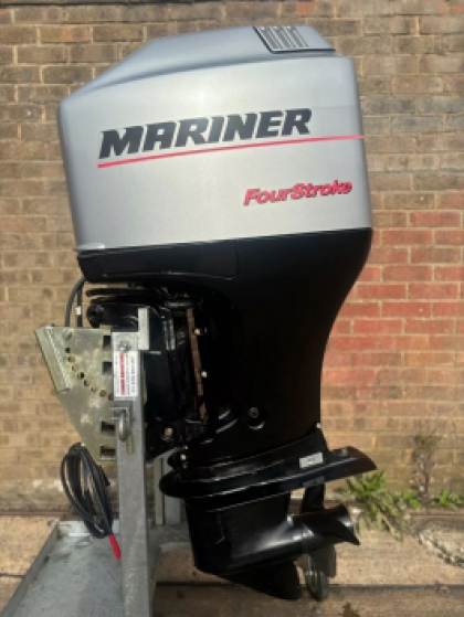 2004 MARINER 90HP 4 Stroke Outboard Power Trim & Tilt Fully Serviced with Remotes & Rev Counter Gauge LOW HOURS image