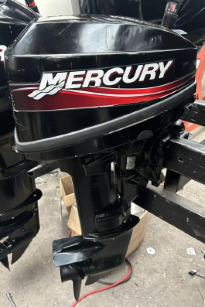 15HP MERCURY 15M Short Shaft Tiller 2 Stroke FULLY SERVICED Outboard & Tank 2006 image