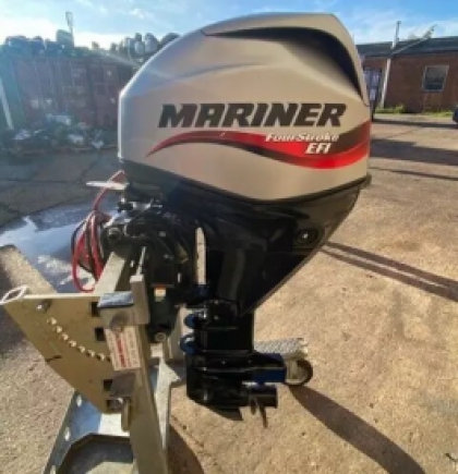 30HP MARINER F30 EFi Long Shaft Power Tilt 4 Stroke Outboard & Remotes Serviced 2020 Model image