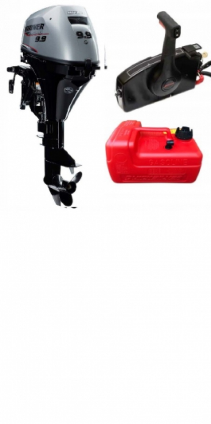 9.9HP Mariner F9.9EL Long Shaft Electric Start 4 Stroke Remote Control Outboard Motor with 12L Fuel Tank & Line CLEARANCE SALE!! image